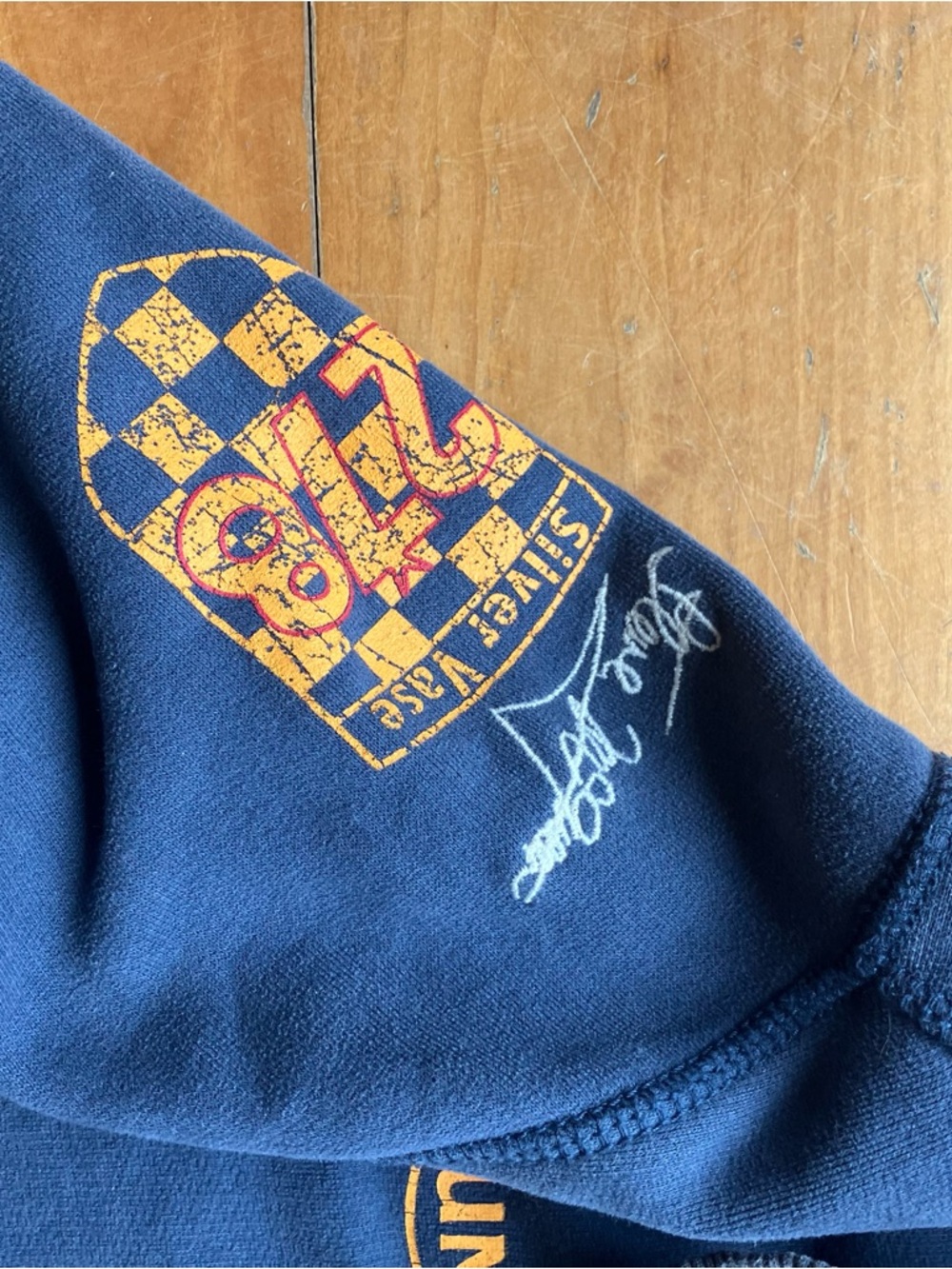 Triumph Navy Full-Zip Sweatshirt with Orange Accents - Picture 3 of 10
